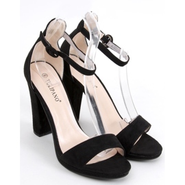 Ficaria Schwarze Sandaletten mit hohen Absätzen 1