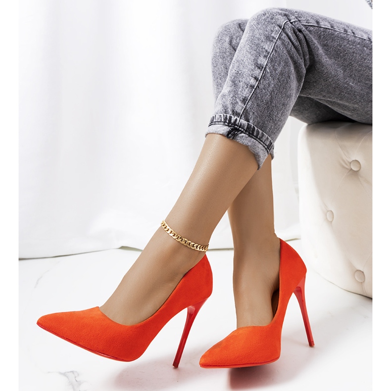 Emiles orangefarbene High Heels 1