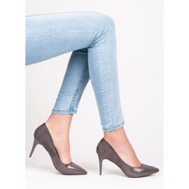 Qinba High Heels aus Wildleder grau 1