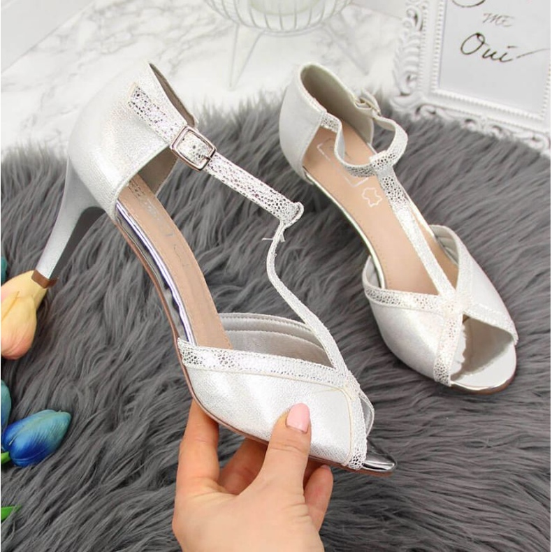 Elegante Silbersandalen W Filippo mit offener Spitze 1