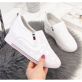 Lederturnschuhe mit weißen durchbrochenen Wedges W Filippo 1