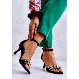 Wildleder-Sandalen mit hohem Absatz Laura Messi 2366 Schwarz 2