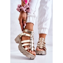 PS1 Ledersandalen mit Streifen Golden Minorite 1