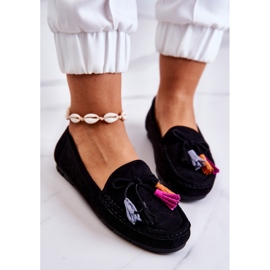 PS1 Schwarze Wildlederloafer von Wilessa für Damen 1