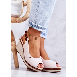 PS1 Bequeme Damensandalen mit Schnalle Beige Thallas 2