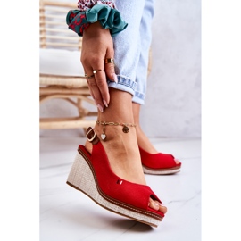 PS1 Bequeme Damensandalen mit Schnalle Rot Thallas 1