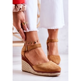PS1 Braune Damen-Espadrilles auf einem Tamarill-Keil 2