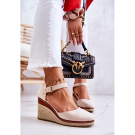 PS1 Damen Beige Espadrilles auf Wedges Tamarill 2