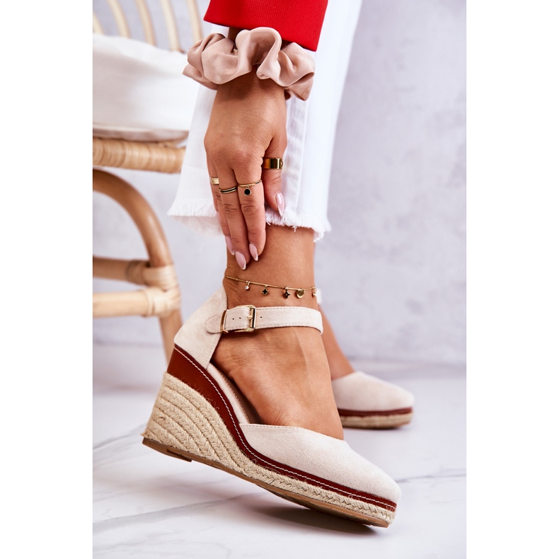 PS1 Damen Beige Espadrilles auf Wedges Tamarill 1