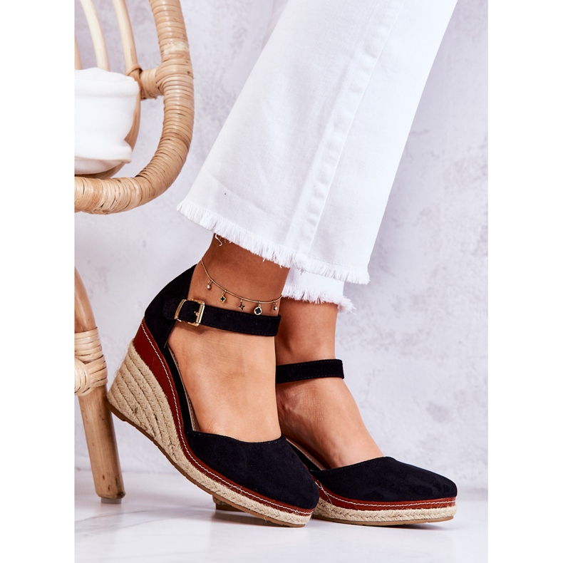 PS1 Schwarze Espadrilles für Damen auf Wedges Tamarill 1