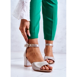 Ledersandalen mit hohem Absatz Vinceza 22-20100 Golden 1