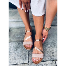 Goldene Espadrilles-Sandalen Katia Champagne rosa 1