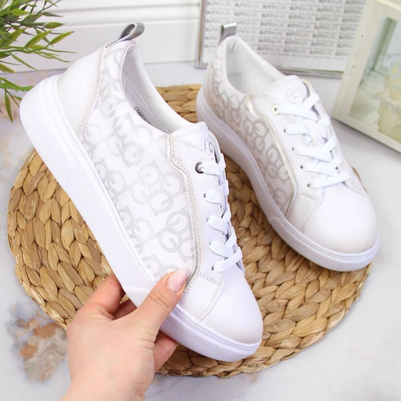 Turnschuhe weiß Bugatti W JJ253151 beige golden 1