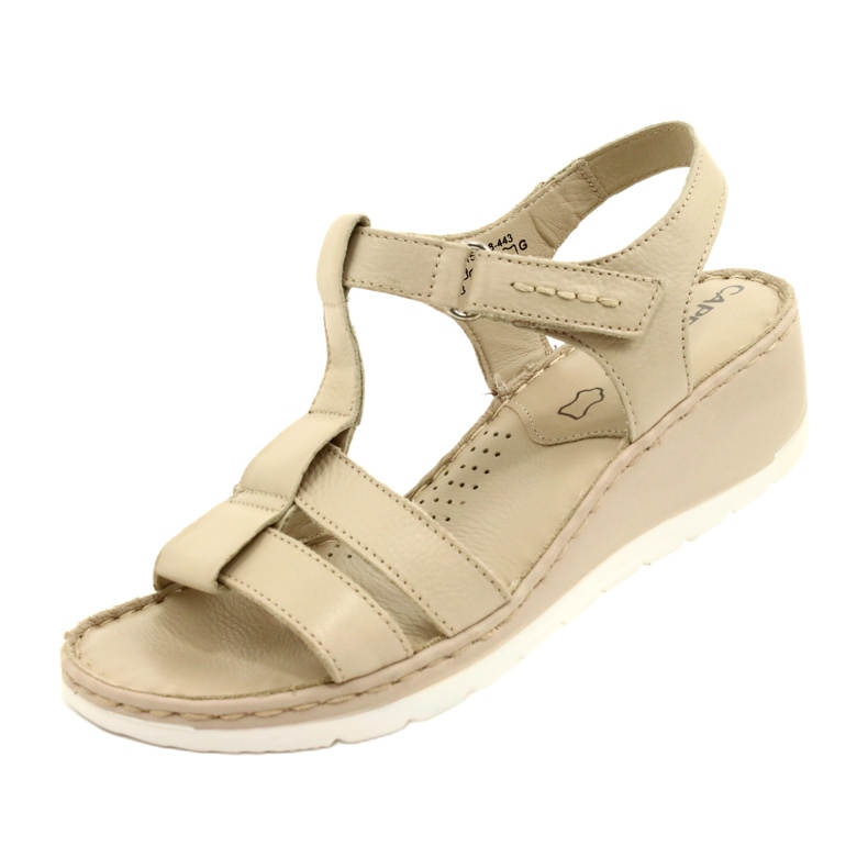 Bequeme Ledersandalen Caprice 28152-28 443 Beige 3