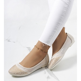 Beige Ballerinas mit Zirkonia Holst ecru 1