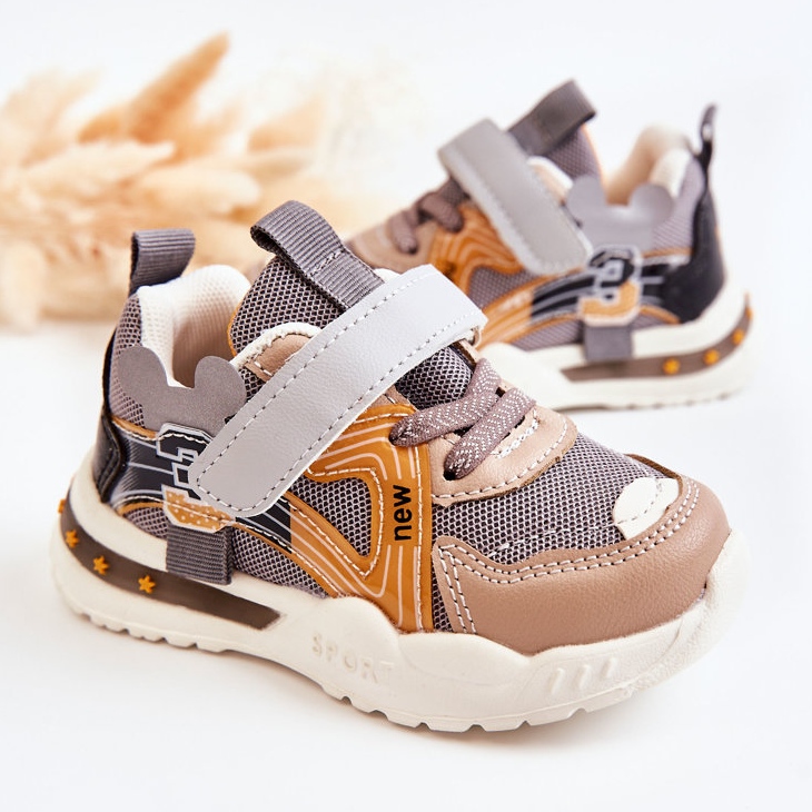 PJ2 Sportschuhe aus Stoff für Kinder Grau-Braun Nathine 2