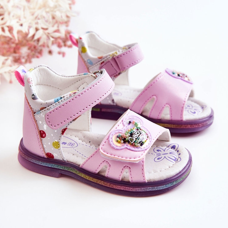 PJ2 Kindersandalen aus Leder Violet Dotty lila 2
