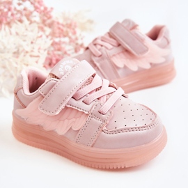 PA1 Sportschuhe aus Leder für Kinder mit Klettverschluss Pink Angel rosa 2