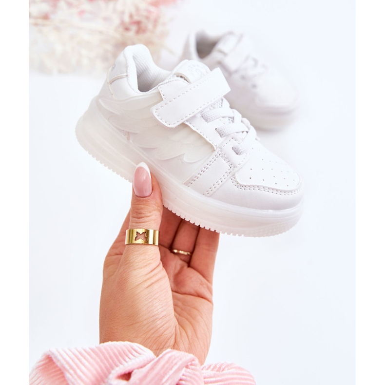 PA1 Sportschuhe aus Leder für Kinder mit Klettverschluss Weißer Engel 1