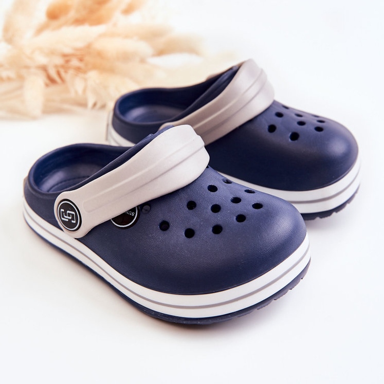 Bequeme Kinderhausschuhe Crooks Navy Blue Colly marineblau 2