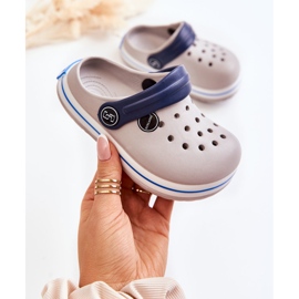 Bequeme Kinderhausschuhe Kroks Grey Colly grau 2