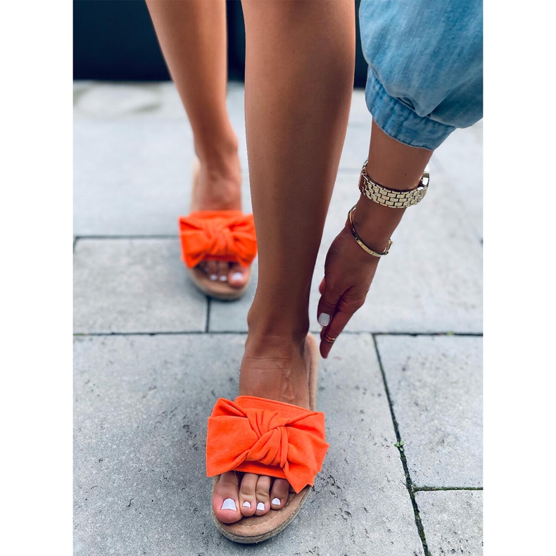 Espadrilles mit Schleife in Viola Orange 1