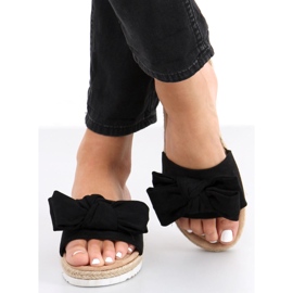 Espadrilles mit Schleife in Viola Black schwarz 1