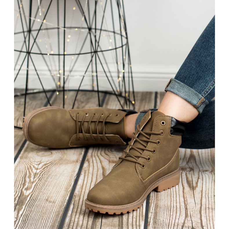 Seastar Damenstiefel Trapper braun grün 1