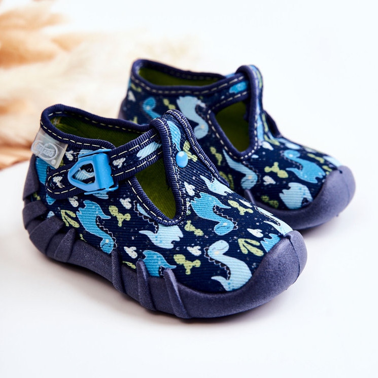 BEFADO S.A. Schuhe Hausschuhe Befado Dinosaurier 110P448 Marineblau 1