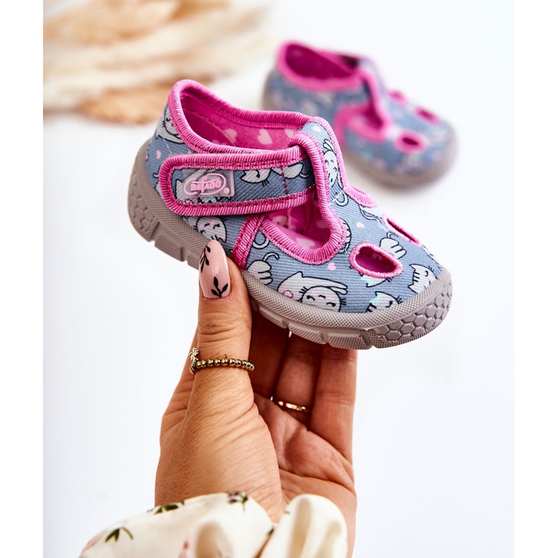 BEFADO S.A. Hausschuhe Befado Cats 533P014 Blau-Rosa 1