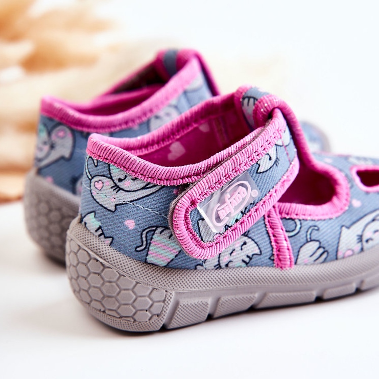 BEFADO S.A. Hausschuhe Befado Cats 533P014 Blau-Rosa 2
