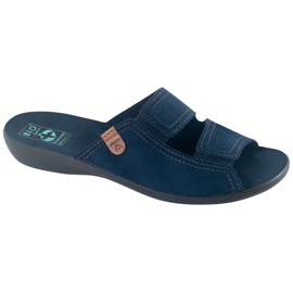 Adanex Damenhausschuhe BIO Nature 26027 Marineblau navy blau 1