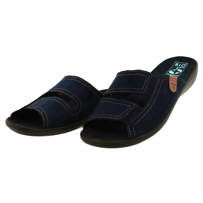 Adanex Damenhausschuhe BIO Nature 26027 Marineblau navy blau 3