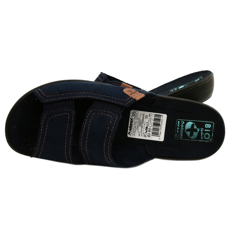 Adanex Damenhausschuhe BIO Nature 26027 Marineblau navy blau 5