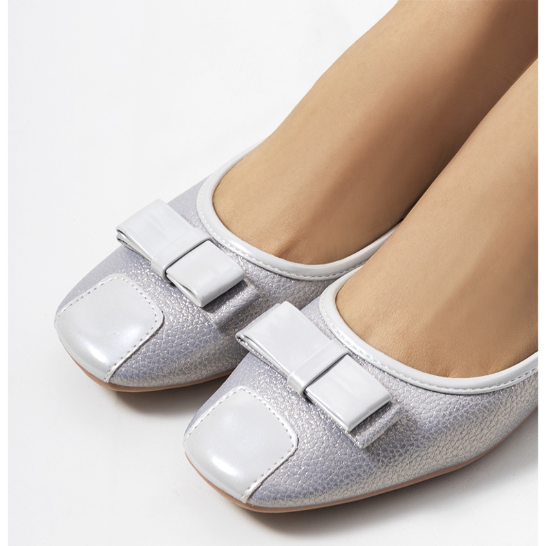 Rikke grau glänzende Ballerinas 1