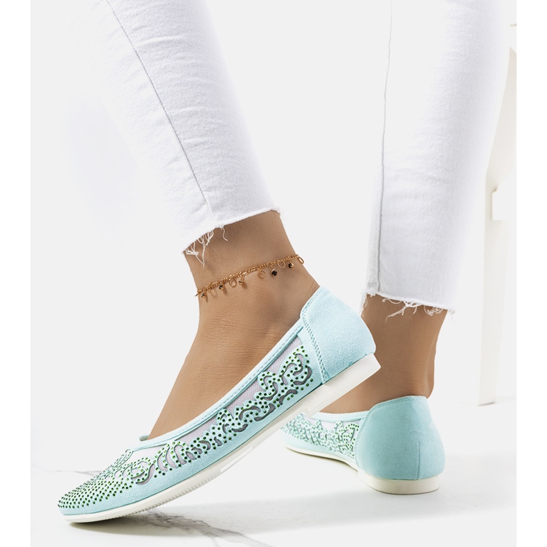 Grüne Ballerinas mit durchbrochenen Astrid-Ornamenten 1