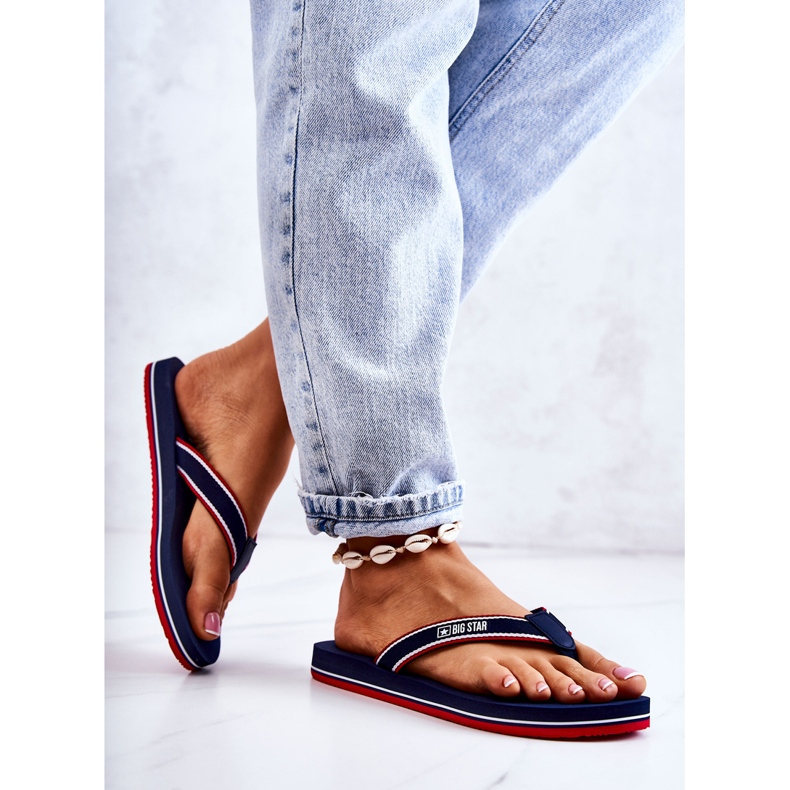 Klassische Damen-Flip-Flops Big Star JJ274A376 Marineblau navy blau 1