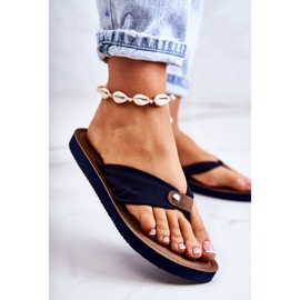 Damen Material Flip-Flops Big Star JJ274A346 Marineblau 1