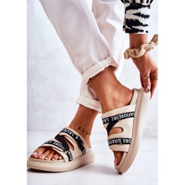 Modische Damen Lederhausschuhe La.Fi Beige Menifis schwarz 2