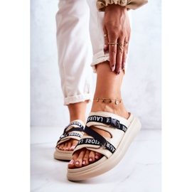 Modische Damen Lederhausschuhe La.Fi Beige Menifis schwarz 1