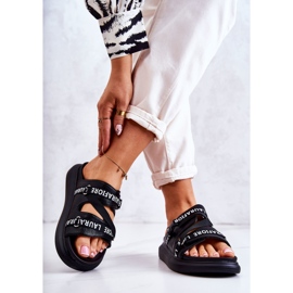 Modische Lederhausschuhe für Damen La.Fi Schwarz Menifis weiß 2