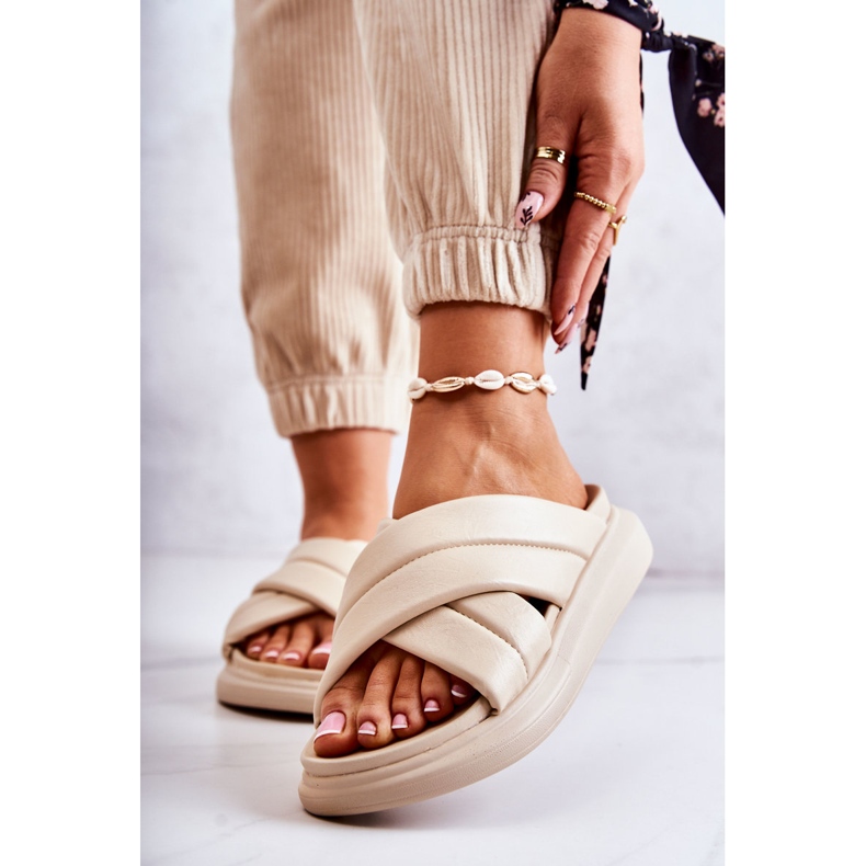 Damenlederhausschuhe La.Fi Beige Silla 1