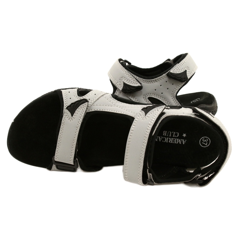 American Club HL53 / 22 Sandalen mit einem LT.Grey Ledereinsatz grau 4