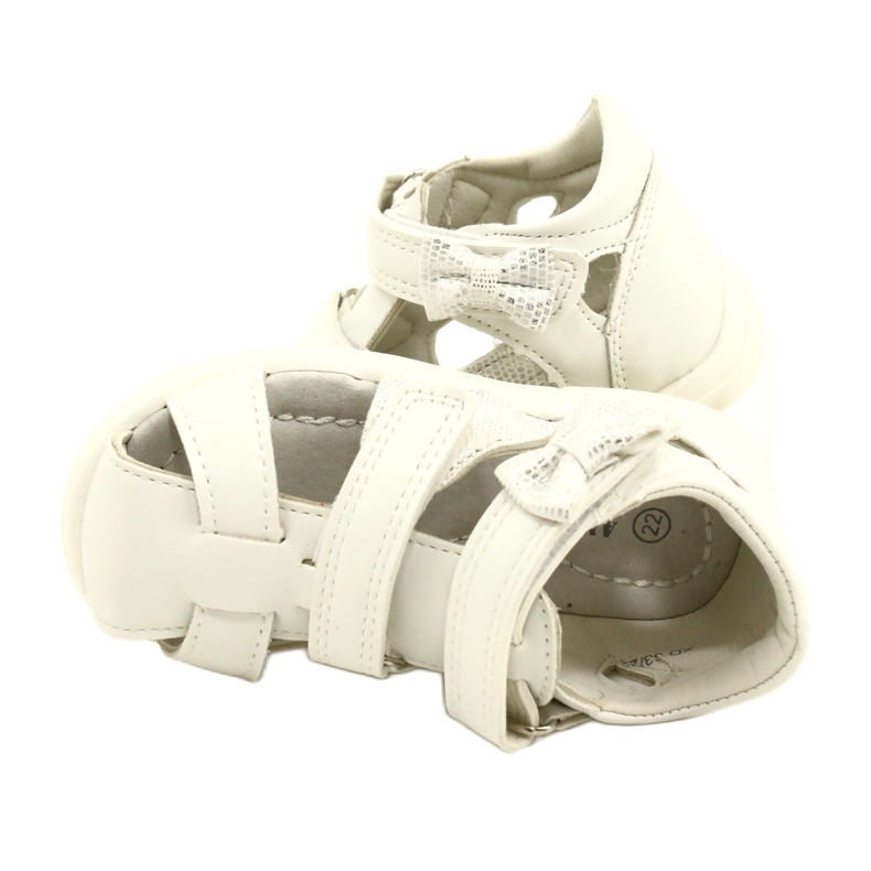 American Club Mädchensandalen mit dem Arman Club XD63/22 White Bow weiß 5