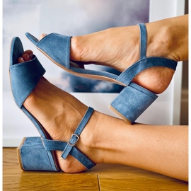 Jolina Blaue Sandaletten mit hohen Absätzen 2