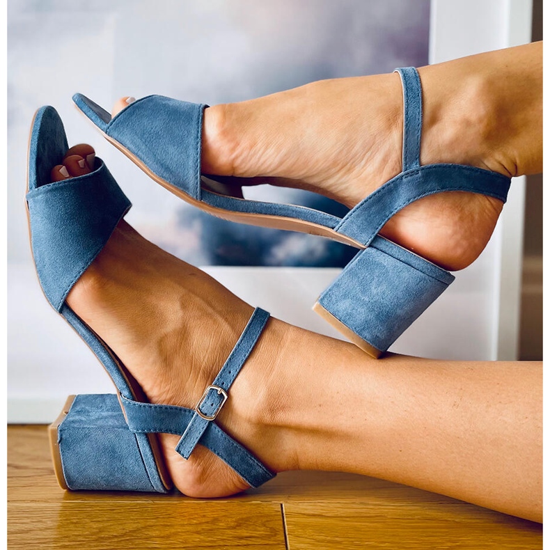 Jolina Blaue Sandaletten mit hohen Absätzen 2