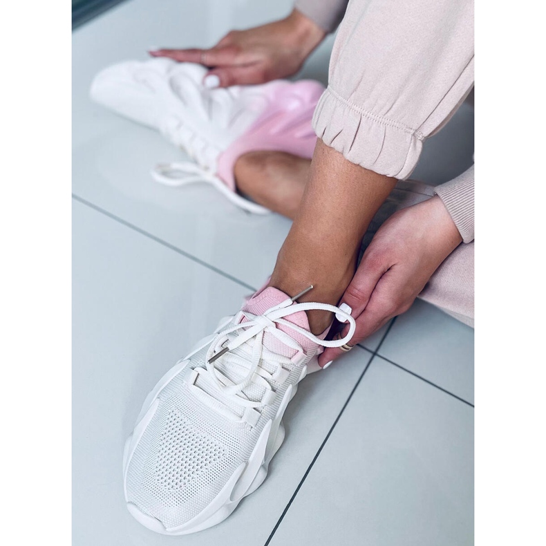 Ombre Caloy BEIGE / ROSA Socken 1