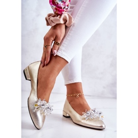 PA2 Ballerinas aus Leder mit eleganter goldener Millany-Verzierung 2