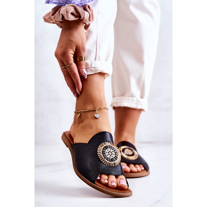 Lewski Shoes Leder Modische Hausschuhe Lewski Schuhe 3132 / O Schwarz 1