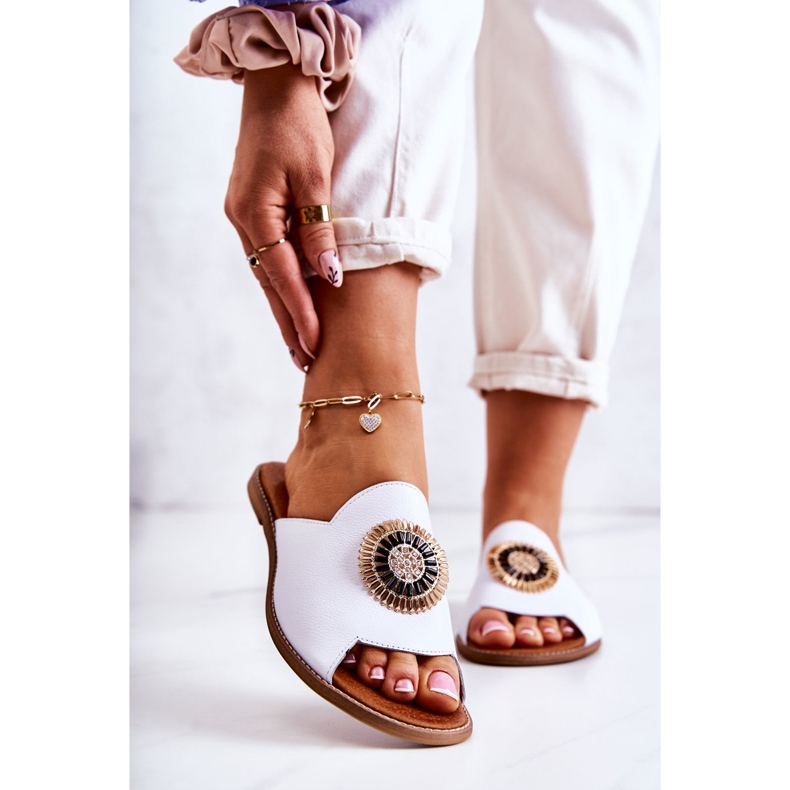 Lewski Shoes Leder Modische Hausschuhe Lewski Schuhe 3132 / O Weiß 2